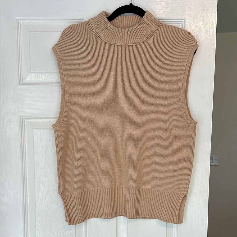 Free People Tan Sleeveless Sweater